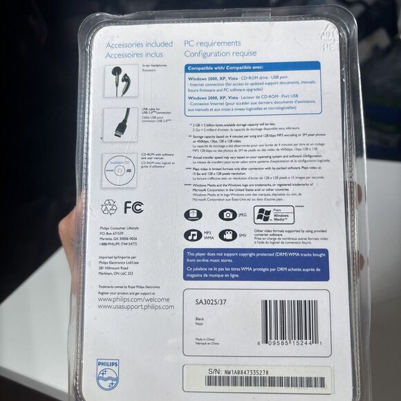 Philips GoGear Digital Audio Video Player 2 GB Black SA3025 - Picture 5 of 7